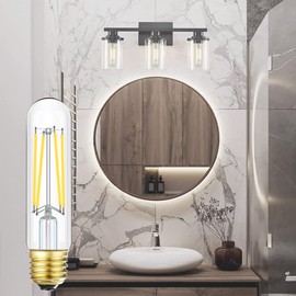 Leools E26 LED Bulb 8W Equal 75 Watt Light Bulbs Neutral White 4000K E26 Edison Bulb AC120V 900lm Dimmable 5 Inch T10 led Bulb Tubular for Rustic Pendant,Chandeliers,Wall sconces Pack of 6