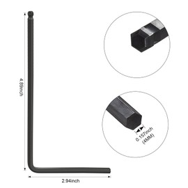 Guitar Truss Rod Wrench, 4mm Allen Wrench, Extended Ball Head Hex Key for Adjusting Guitar Necks, Guitar Tools Suitable for Martin Acoustic Guitar (4mm (black))