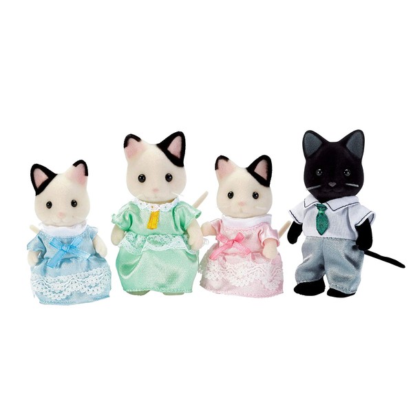 Calico Critters, Tuxedo Cat Family, Dolls, Dollhouse Figures, Collectible Toys, Multi, 3 inches