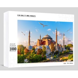 Wooden Jigsaw Puzzles for Adults 1000 Pieces Puzzle-Hagia Sophia View Sunny Day in Istanbul