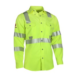 DRIFIRE FR Hi-Vis Vented Work Shirt, CAT 2 Arc Rating, Class 3 Type R, Flame Resistant, SHRTVTGVC3-LGRG