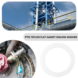 VGOL 10pcs PTFE Flat Washers AN-8 (8AN) PTFE Washer 19.5mm ID 25.4mm OD 1.5mm Thick Round Sealing Flange Gaskets for Automotive Machinery Electronics Electrical