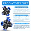 ERGAOBOY 5 Pcs Blue 6MM Tube OD 4 Way Quick