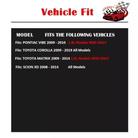 AutopartsPConline Fits for Toyota Corolla Matrix 1.8L Front Slotted Rotors Ceramic Pads Brakes Kit