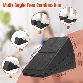 mizikuu Calf Stretcher Set of 3 Knee Wedge Calf Straightener Adjustable Mobilisation Wedge Easy Relieves Muscle Tension Leg Stretcher for Plantar Stretching, Stretching Muscles, Fascia, Tendons