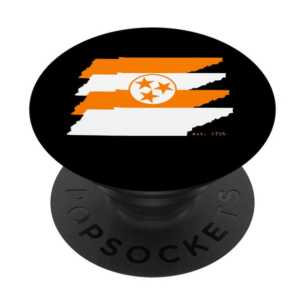 Tennessee State Flag Outline Proud Tennessean Football Fan PopSockets PopGrip: