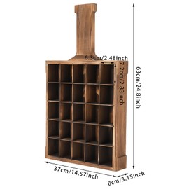 Giciashop Shot Glass Display Case Wooden Wall Mounted Shot Glass Holder Creative Bottle Shaped Shot Glass Storage 25 Compartments Shot Glass Organizer for Home, Bar