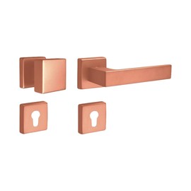 Gedotec Interchangeable Aluminium Door Handle Room Door Fitting Copper Button Handle Push 1317 PZ Profile Cylinder Door Handle Antique Vintage 1 Design Knob Set Including Mounting Material