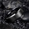 Vakki 8 mm Matt Black Men's Tungsten Ring Black Men's