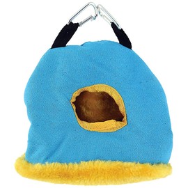 Parrot Essentials Large Bird House Snuggle Hut Hideaway for Parrots, Budgies and Other Birds - Fun Coloured Soft, Cozy Hanging Tent Sack for Resting and Hiding - Toy Hammock Tent Makes Them Feel Safe