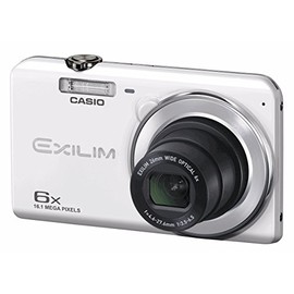 Casio EXILIM EX-Z780WE Digital Camera, Wide Angle 26mm, 6x Optical Zoom, Premium Auto, 16.1 Megapixels, White