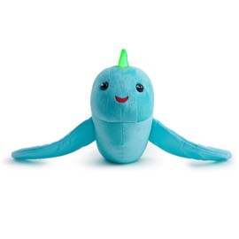 WowWee Fingerlings Hugs - Nikki (Blue Glitter) - Interactive Plush Narwhal