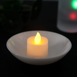 Simplelight Pack of 24 LED Tealight Candles,Battery Operated LED Tealights Candles for Party,Events,Wedding use. Amber Color, Dia:1.45 Inch