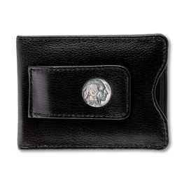 American Coin Treasures Buffalo Nickel Leather Money Clip Coin Wallet