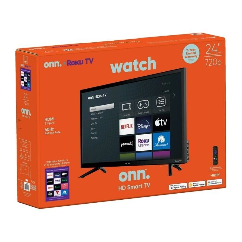 Onn 24" Class HD (720P) Roku Smart LED TV Wireless
