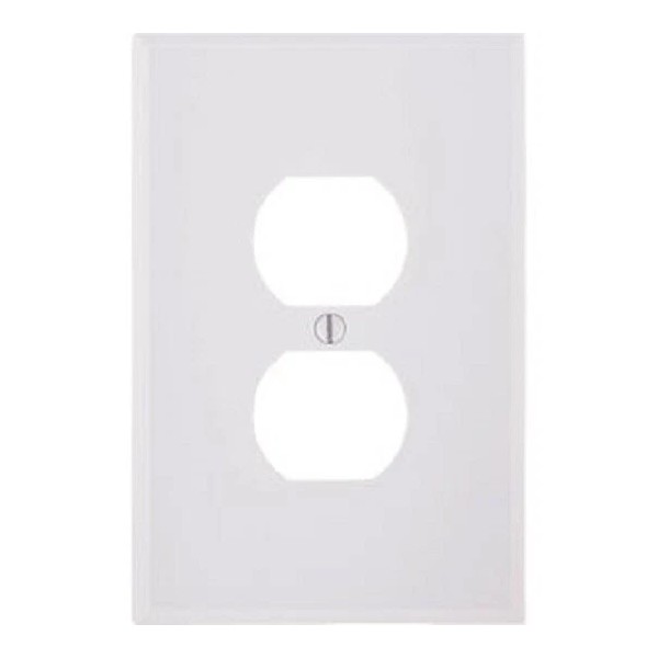 Leviton 100-Leviton 1-Gang Smooth Plastic Oversized Outlet Wall Plate, White