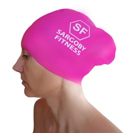 Long Hair Swimming Cap in Pink for Men and Women with Longer Hair