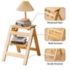 Latifolia Foldable 2 Step Stool, Wooden Step Stool with Floor