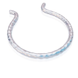 Silver Fake Septum Piercing - 925 Hammered Silver No Piercing Needed Septum Hoop - Clip On Septum Ring