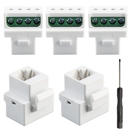 ASOFTY RJ11 CAT3 Keystone Telephone Module, RJ11 Telephone Voice Module with Mini Screwdriver, RJ11 Telephone Socket Connector, Telephone Line Sockets Adapter Pack of 5