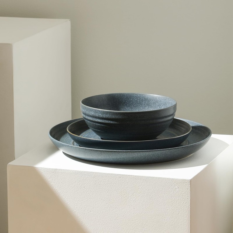 Stone Lain Elio 12-Piece Dinnerware Set Stoneware, Plates and Bowls