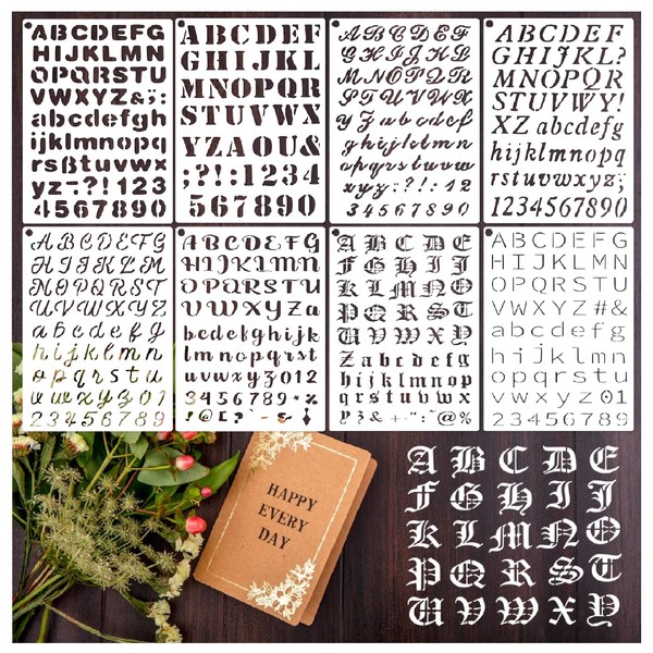 Small Letter Stencils for Painting on Wood Crafts Reusable Alphabet