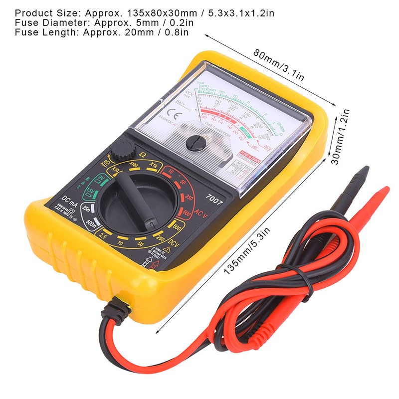 KT7007 Mini Portable Handheld Pointer Multimeter Manual Range Analog Multimeter