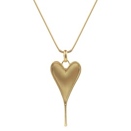 GexoOmgo Long Necklaces for Women Matte Gold Heart Adjustable Chain - Sweater Layered Y Statement Necklace Jewelry with Gift Box