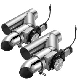 SPELAB Dual Electric Exhaust Cutout 3.0 Inch with Elbow Muffler Exhaust Valve Kit with One Controller Remote Kit
