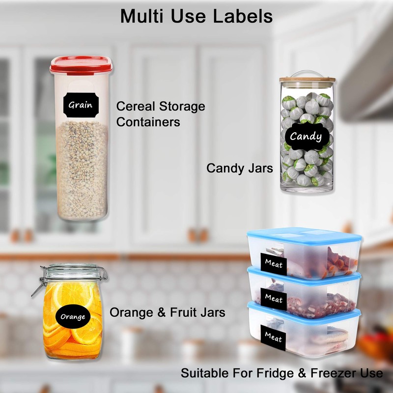 Armiz Labels for Jars 64 PCS - Waterproof Reusable Chalkboard