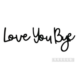 Sgphrzlt Love You Bye Sign Above Door, Love You Bye Door Topper, Wood Home Wall Decals, Entryway Wall Script Decor, Express Warm for Family Hallway Wall Stickers with Letters, Black