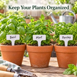 Waterproof T-Shaped Plant Labels for Garden Organization – Reusable PVC Plant Markers for Seedlings, Herbs & Flowers, 50/100 Pack