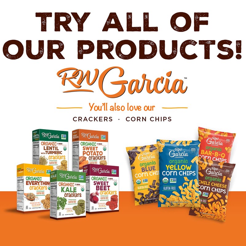 RW Garcia Organic Yellow Corn Chips, Gluten Free, 8.25oz bags,