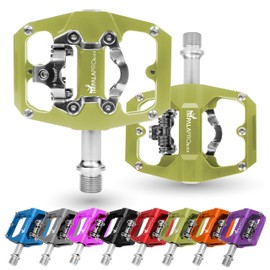 IMPALAPRO - Click Pedals Double Function SPD/Platform Compatible with Shimano - Combination Pedals SPD - Click Pedals SPD - Click Pedals MTB/Gravel Bike - SPD Pedals - 9/16 Inch (Yellow)