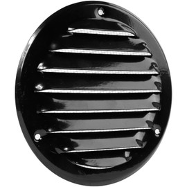Vent Systems 4" Inch Black Soffit Vent Cover - Pack of 5 - Round Air Vent Louver - Grill Cover - Built-in Insect Screen - HVAC Vents for Bathroom, Home Office, Kitchen