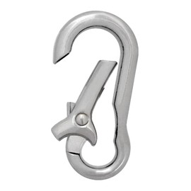 Daio Seisakusho Die-Cast Carabiner, Round Type, 0.7 x 1.4 inches (18 x 35 mm), Silver (1 Piece)