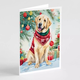 Yellow Labrador Retriever Christmas Greeting Cards Pack of 8