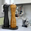 BINHAI Black Salt and Pepper Mill Tray, Pepper Grinder Wood