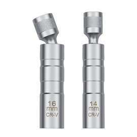 KINGOZOYI Magnetic Spark Plug Wrench, Universal Flexible Spark Plug Wrench with Retaining Spring – 14 mm and 16 mm, Pack of 2