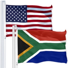 USA American & South Africa South African Flags 3x5 FT Combo Printed 150D Polyester By G128