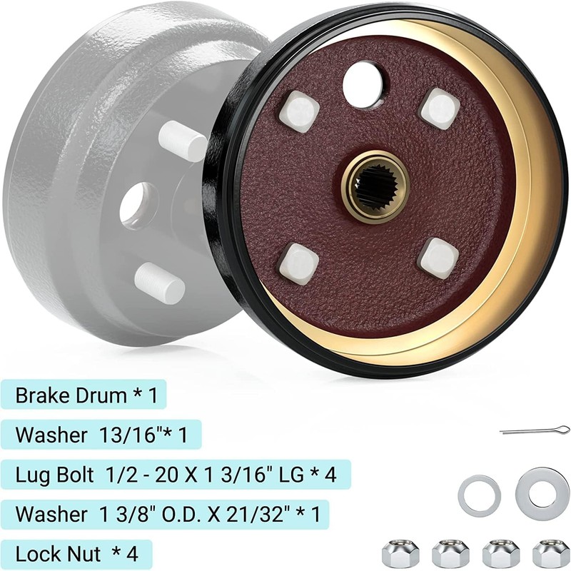 10L0L 19186G1P Brake Drum/Hub Assembly (Electric) for EZGO TXT