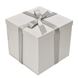 Tekhoho White Gift Box 22x22x20.5cm, Premium Gift Boxes for presents with Lid and Ribbon for Valentine's Day, Christmas Wedding Birthday Gift Packaging, Plaid Lining