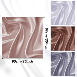 FEOYA Hijab Headscarf Girls 90x90 4 Pieces Large Square Satin Silk Scarf 35 Inch Sunscreen Muslim Shawls Wrap Vintage Neck Scarf Headwear Solid Color