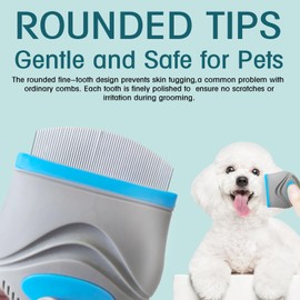 Face Comb for Pets,Pet Grooming Combs with Rounded FineTeeth,Stainless Steel Tear Stain Remover for Dogs Cats,Lightweight & Portable Pet Grooming Brush Suitable for All Furry Pets