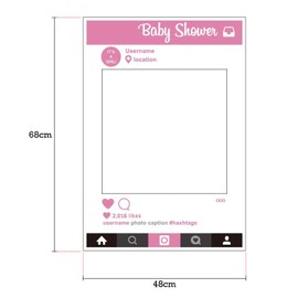 Trimming Shop Social Insta Funny Selfie Paper Frame Photo Booth for Baby Shower, Gender Reveal Party Photography and Event Decorations (Pink, 1 Piece)