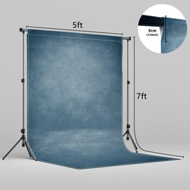 ZTHMOE 5x7ft Fabric Blue Abstract Texture Photography Backdrop Portrait Photoshoot Background Adult Newborn Child Headshot Photo Studio Props Booth Rod Pocket On Top