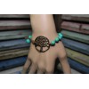 Tree of Life Turquoise Bracelet Suede and Burnished Gold Rustic