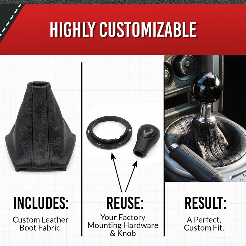 RedlineGoods STI (6Gaenge) Gear Stick Gaiter Cuff Compatible with Subaru