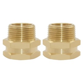 Joywayus 3/4" Female GHT Thread x 3/4" Male NPT Thread Brass Pipe Fittings Adapter (Pack of 2)