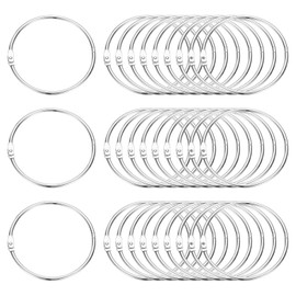 PATIKIL 3.1" x 3.5" Loose Leaf Binder Rings, 30 Pcs Metal Book Rings Nickel Keychain Ring for Paper Index Cards Flash Card Notebook Rings Office Home Book Binder, Silver Tone
